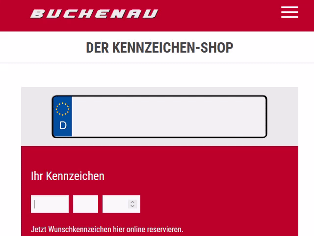 Vorschau zu Webseite Kennzeichenshop